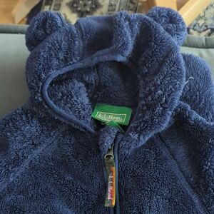L.L. Bean Navy Fleece Buntinb with Bear Ears
